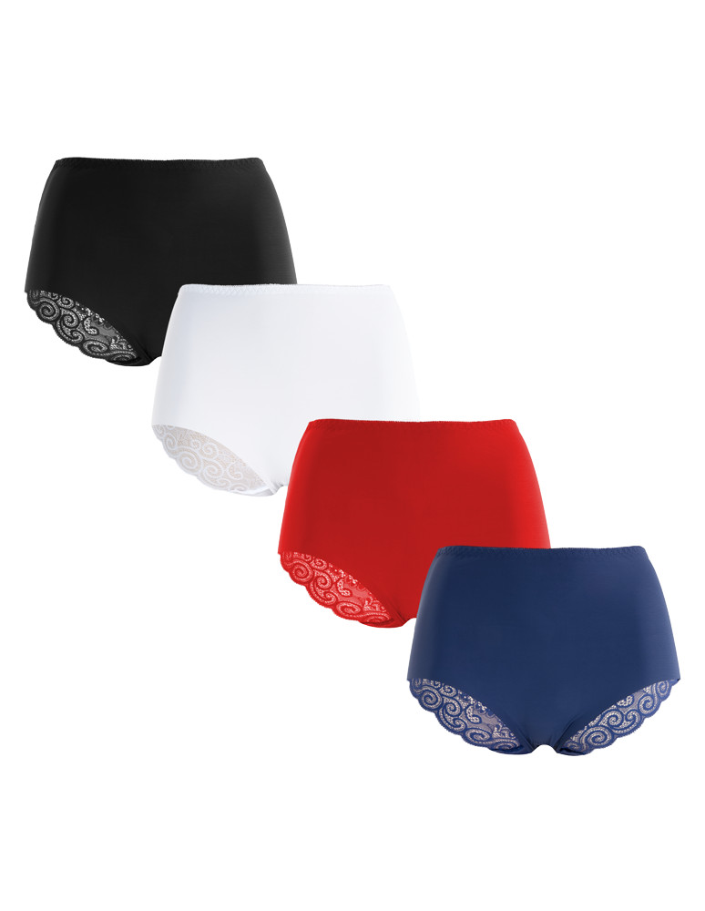 Figi - Laserowo cięte figi damskie maxi bikini wysoki stan WIELOKOLOROWY - produkt moraj.pl 1