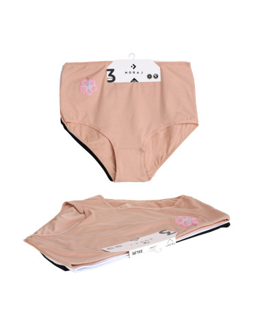 Figi - Bawełniane figi z wysokim stanem plus size 6-pak BEŻOWY - produkt 3