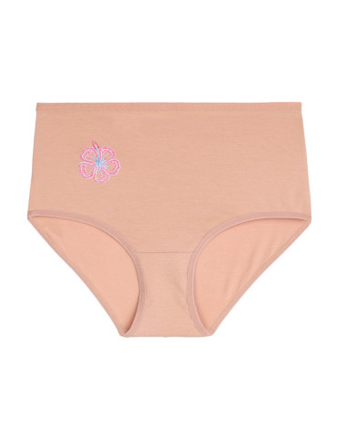 Figi - Bawełniane figi z wysokim stanem plus size 6-pak BEŻOWY - produkt 5