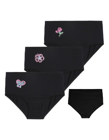 Figi - Bawełniane figi z wysokim stanem plus size 6-pak BEŻOWY - produkt 8