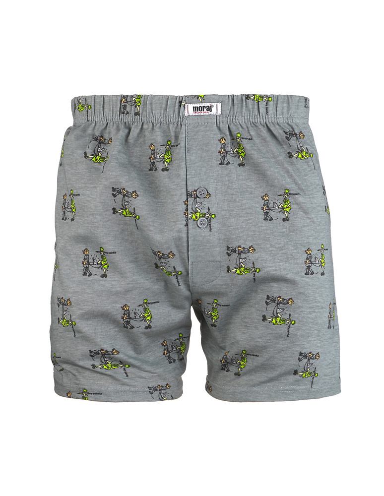 Bokserki luźne - Majtki bokserki męskie luźne bawełniane zabawne wzory ZIELONY - produkt moraj.pl 1
