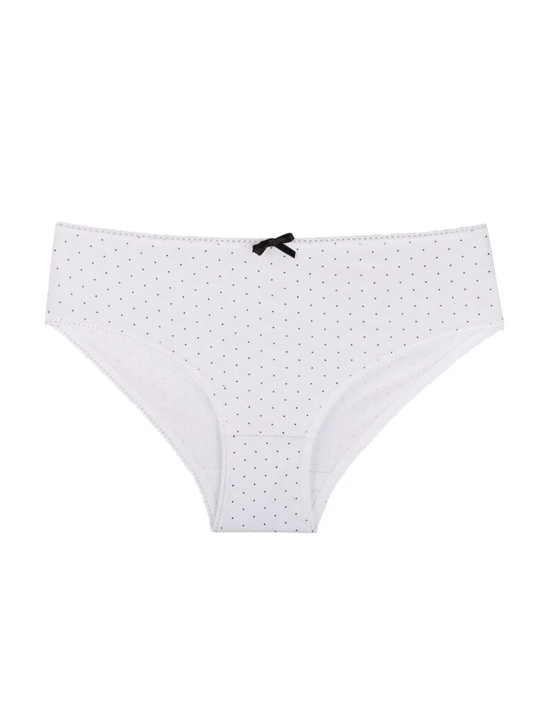 Majtki figi - Figi damskie bikini bawełniane w drobne wzory 4-pak WIELOKOLOROWY - produkt moraj.pl 4