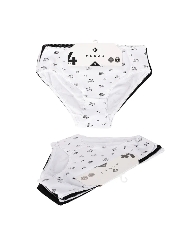 Majtki figi - Figi damskie bikini bawełniane w drobne wzory 4-pak WIELOKOLOROWY - produkt moraj.pl 6