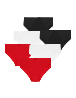 Majtki damskie figi bikini bawełniane z wstawkami 6-pak