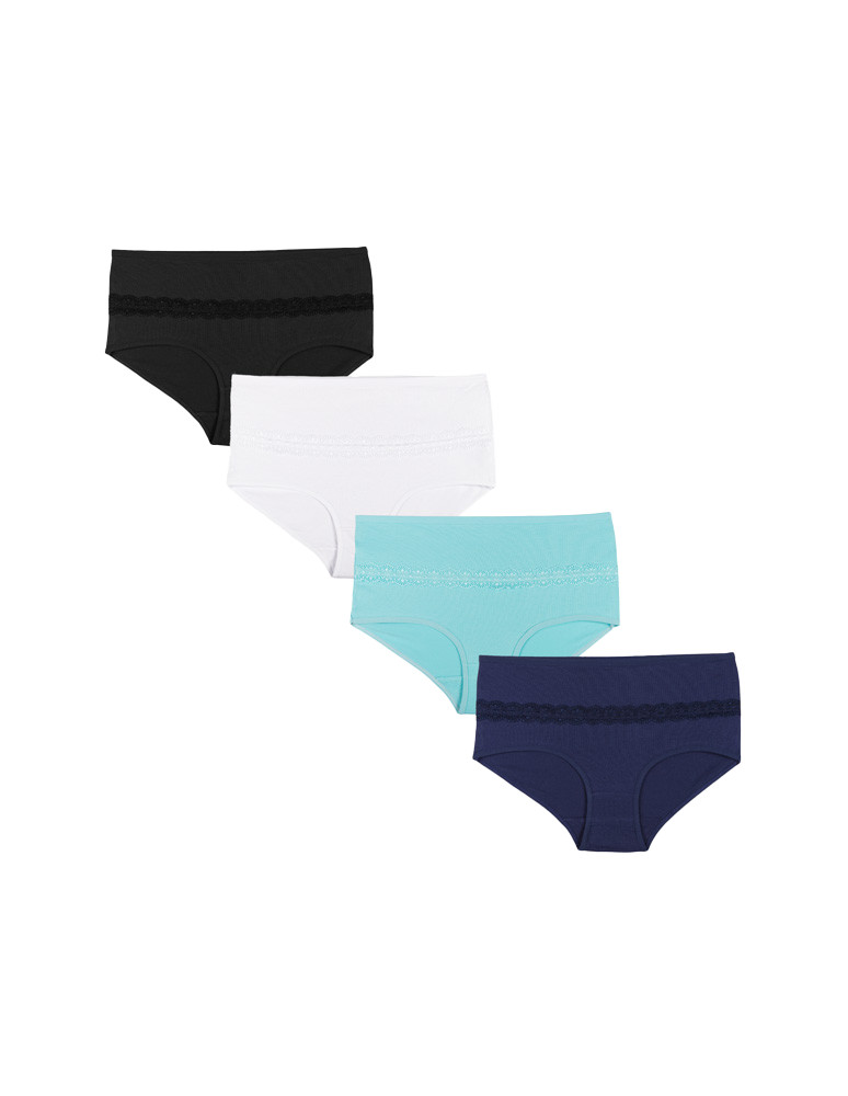 Figi - Majtki damskie klasyczne z wysokim stanem plus size 4-pak WIELOKOLOROWY - produkt moraj.pl 1