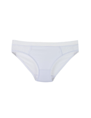 Figi - Figi bawełniane mini bikini damskie koronka BIAŁY - produkt 2