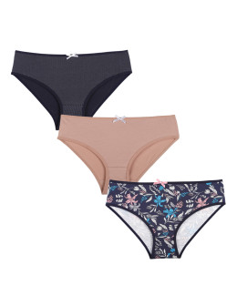 Figi damskie bawełniane bikini klasyczny krój 3-pak