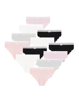 Majtki damskie figi bikini laserowo cięte z koronką 12-pak