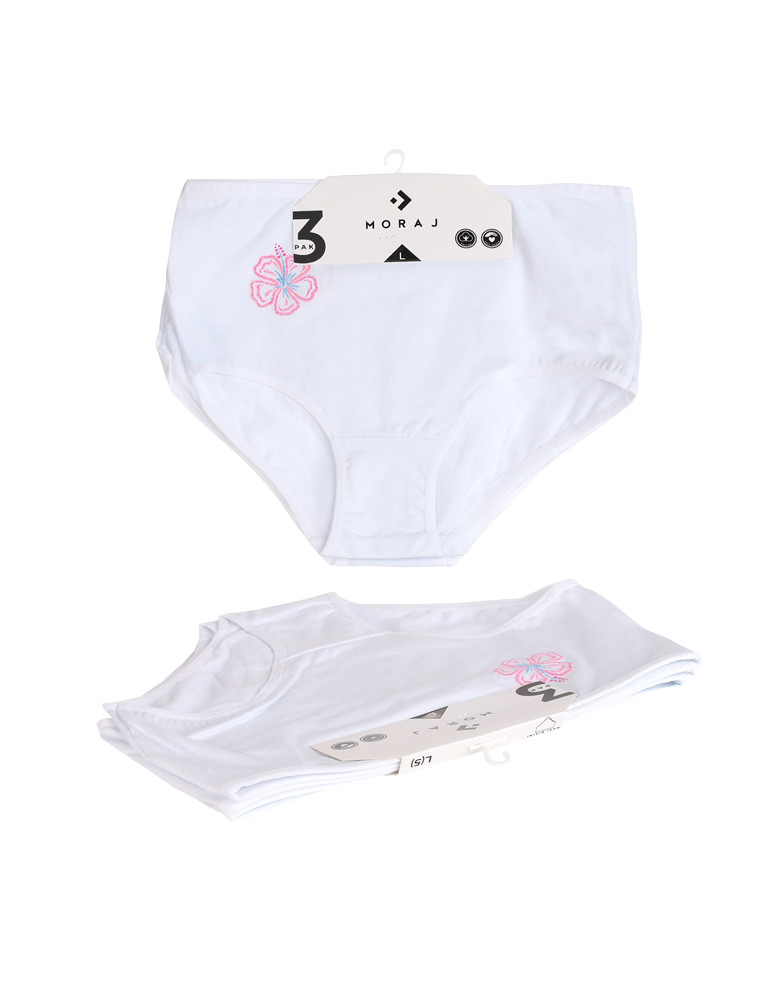 Figi - Bawełniane figi z wysokim stanem plus size 6-pak BIAŁY - produkt moraj.pl 2
