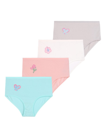 Figi - Bawełniane figi z wysokim stanem plus size 6-pak BEŻOWY - produkt 18