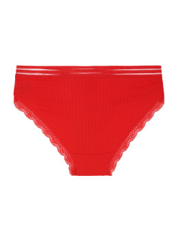 Majtki figi damskie prążek z wykończeniem koronkowym 4-pak - produkt 2