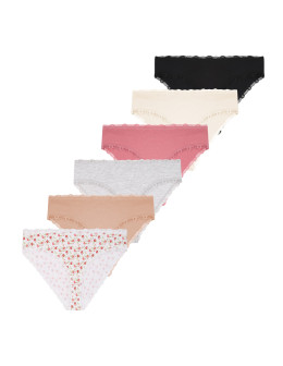 Majtki damskie figi bikini bawełniane z koronką 6-pak