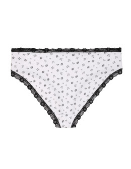 Majtki damskie figi bikini z wzorem wykończone koronką 6-pak  - produkt 2