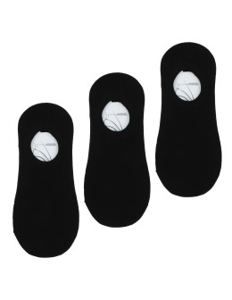 Skarpetki stopki niskie czarne bawełniane 3-pak