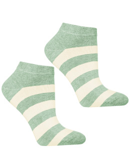 Skarpetki stopki damskie w kolorowe paski 3-pak  - produkt 2