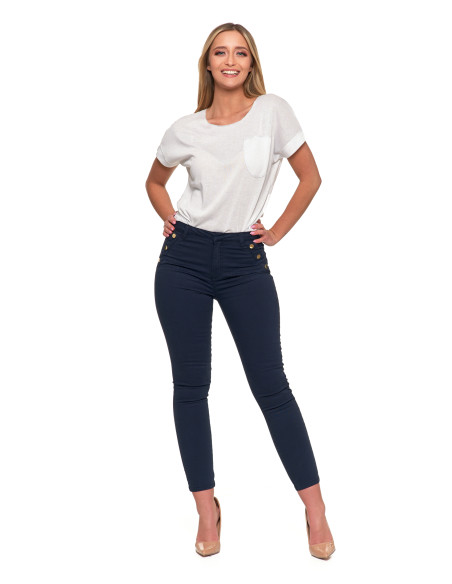 Spodnie damskie z wysokim...