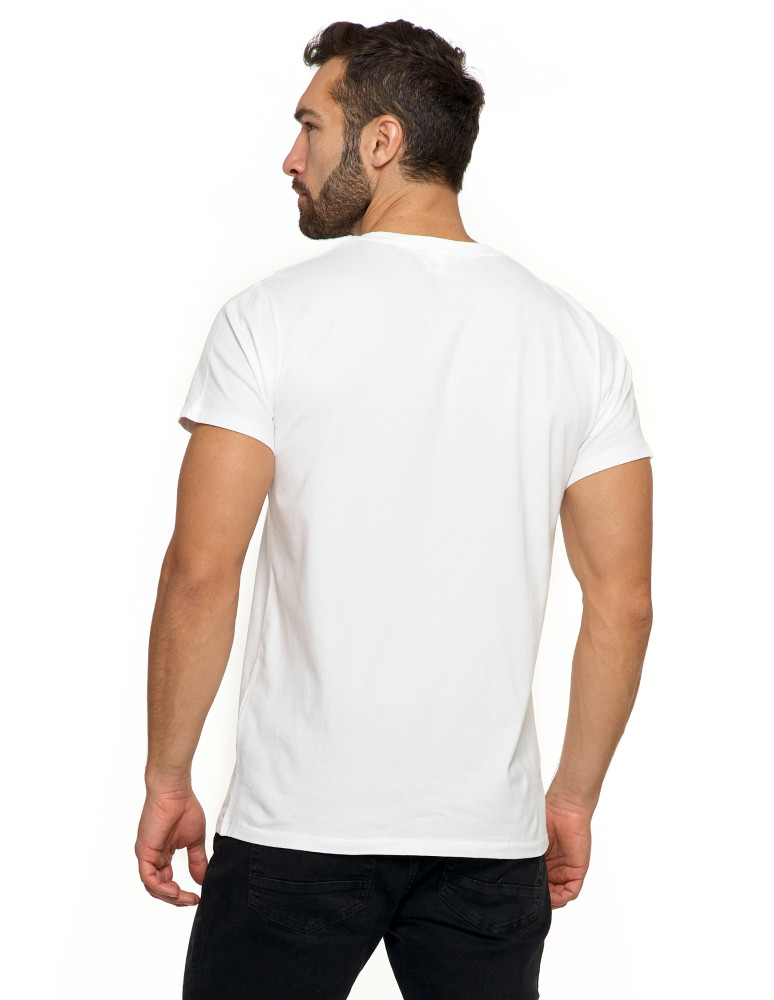 Koszulki, topy, koszule - T-shirt męski z bawełny czesanej z okrągłym dekoltem 3-pak WIELOKOLOROWY - produkt moraj.pl 15