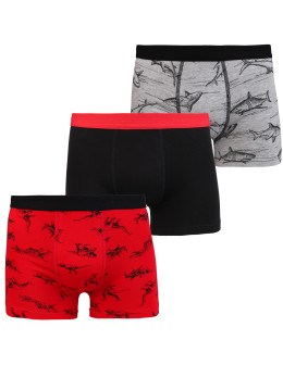 Majtki chłopięce bokserki bawełniane ze zwierzątkami 3-pak