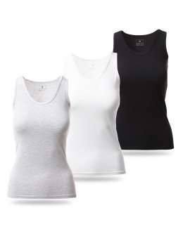 Koszulka damska bawełniana tank-top na ramiączkach 3-pak