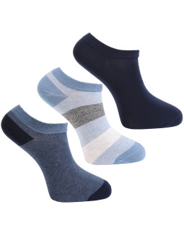 Skarpetki stopki męskie bawełniane w drobne paski 3-pak