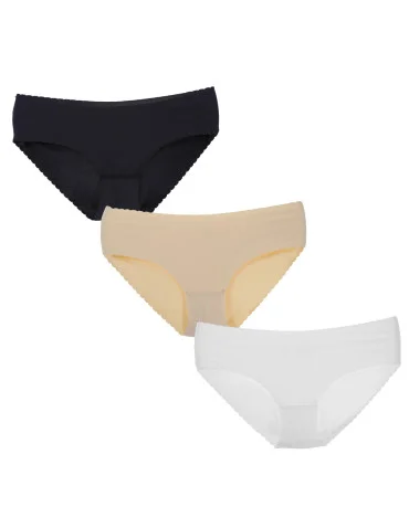 Majtki figi damskie bikini laserowo cięte 3-pak