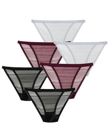Figi - Majtki damskie figi tanga koronkowe WIELOKOLOROWY - produkt 1