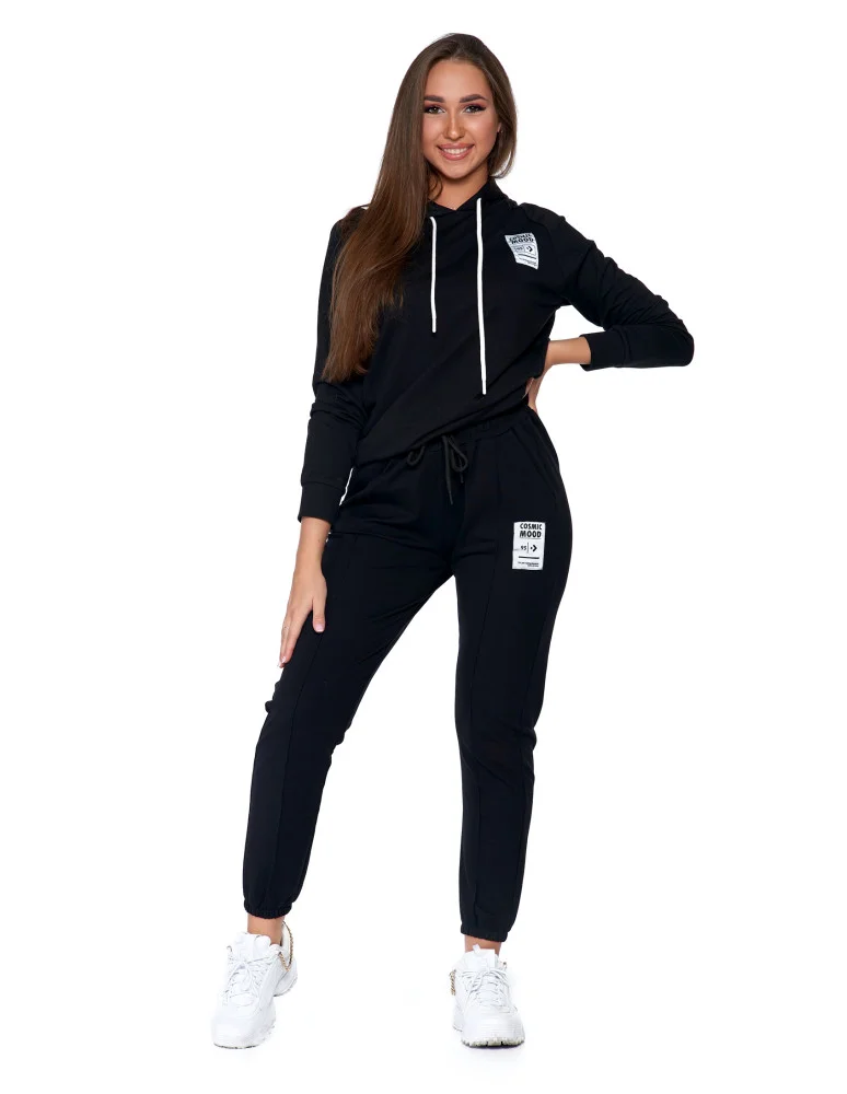 Bluzy damskie - Bluza damska z kapturem CZARNY - produkt moraj.pl 4