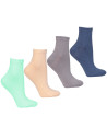 Skarpetki krótkie 3/4 damskie bawełniane pastelowe 4-pak WIELOKOLOROWY