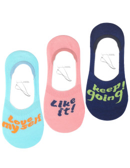 Skarpetki stopki niskie damskie z napisami 3-pak