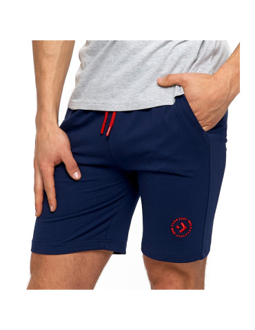 Szorty - Krótkie spodenki dresowe z kieszeniami GRANATOWY - produkt 1