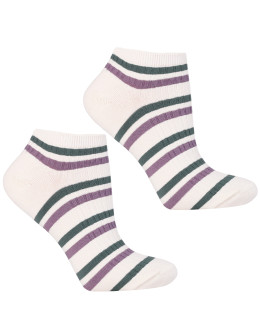 Damskie skarpetki stopki w prążek bawełniane 3-pak  - produkt 2