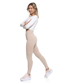 Legginsy damskie z wysokim stanem prążkowane sportowe  - produkt 2