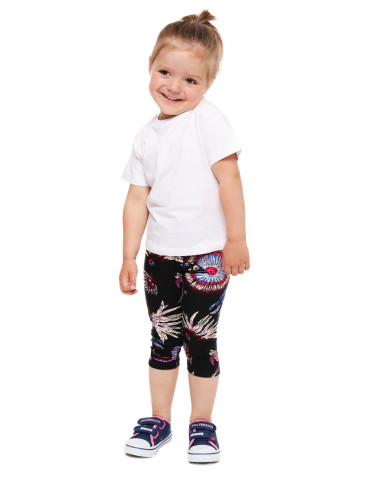 Dziewczynka - Legginsy 3/4 dziecięce kolorowe wzory z efektem peach touch WZÓR 1 - produkt 1