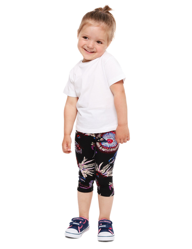 Dziewczynka - Legginsy 3/4 dziecięce kolorowe wzory z efektem peach touch WZÓR 1 - produkt moraj.pl 1
