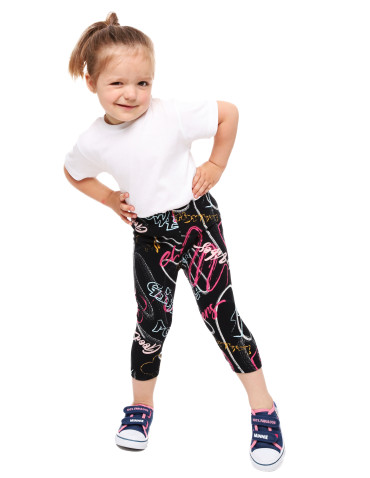 Dziewczynka - Legginsy 3/4 dziecięce kolorowe wzory z efektem peach touch WZÓR 2 - produkt 2