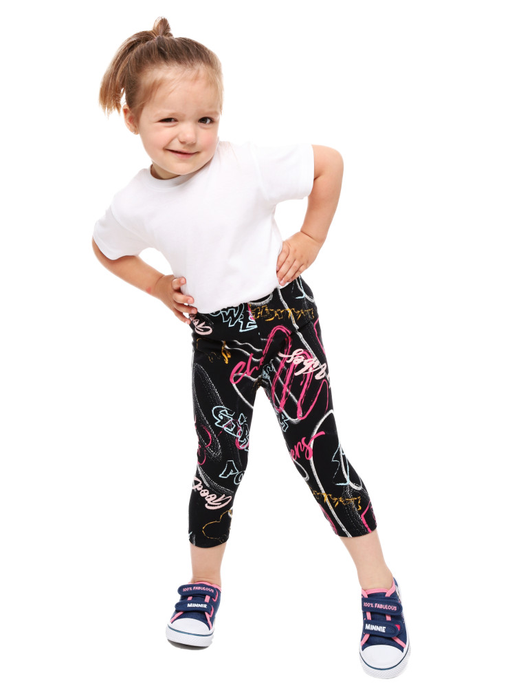 Dziewczynka - Legginsy 3/4 dziecięce kolorowe wzory z efektem peach touch WZÓR 2 - produkt moraj.pl 2