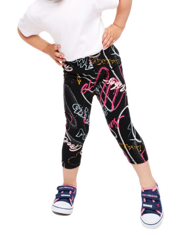 Dziewczynka - Legginsy 3/4 dziecięce kolorowe wzory z efektem peach touch WZÓR 2 - produkt 3