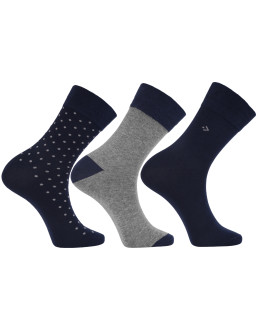 Skarpety męskie bawełniane długie w klasyczne wzory 3-pak