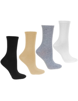 Skarpetki damskie długie bawełniane klasyczne kolory 4-pak