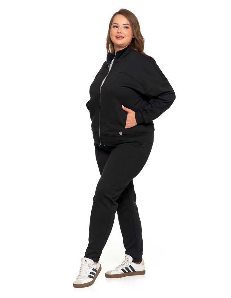 Bluzy - Bluza damska rozpinana ze stójką CZARNY - produkt moraj.pl 7