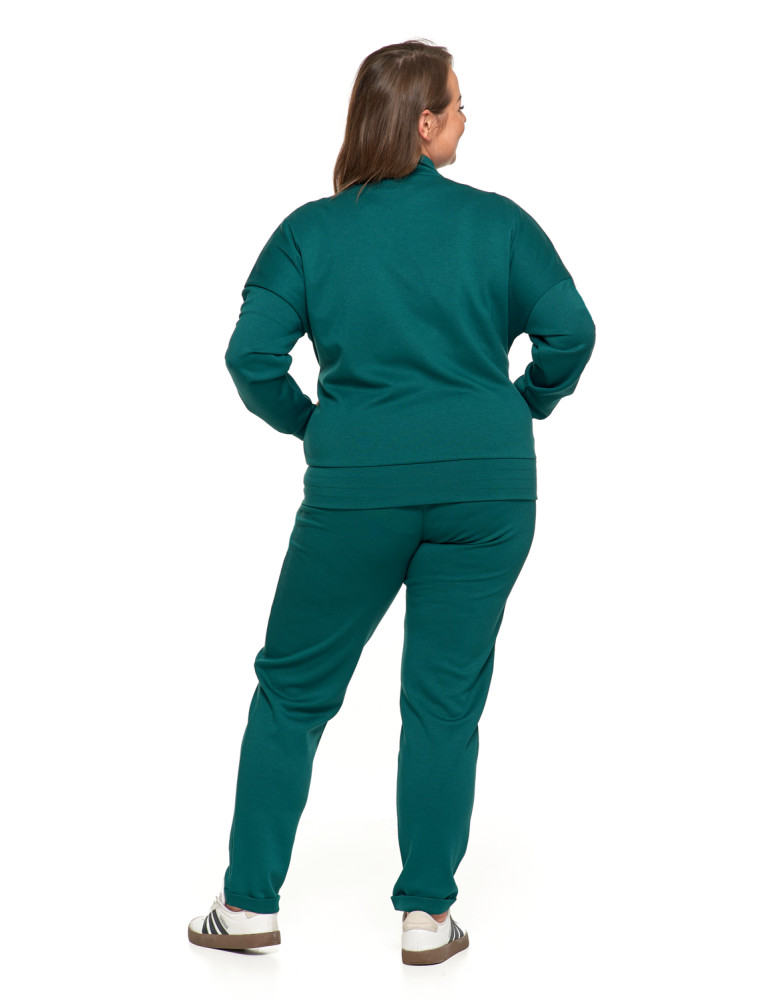 Bluzy - Bluza damska rozpinana ze stójką CIEMNY ZIELONY - produkt moraj.pl 10