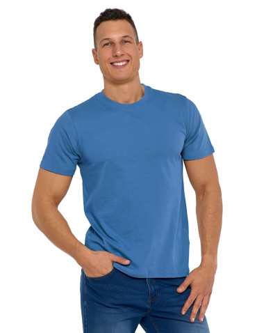 Koszulki, topy, koszule - Koszulka męska bawełniana T-shirt JASNY NIEBIESKI - produkt 1