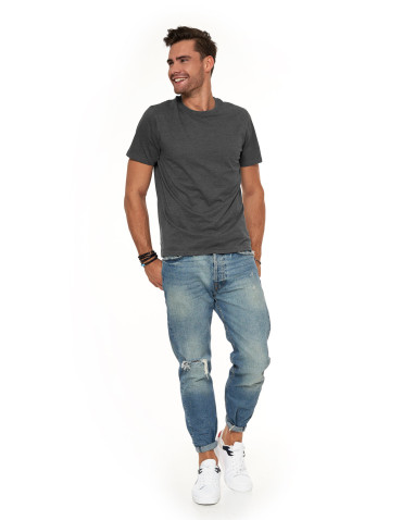 Koszulki, topy, koszule - Koszulka męska bawełniana T-shirt CIEMNY SZARY - produkt 78