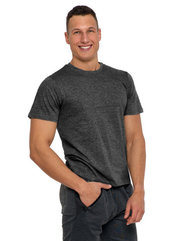 Koszulki, topy, koszule - Koszulka męska bawełniana T-shirt CIEMNY SZARY - produkt 7