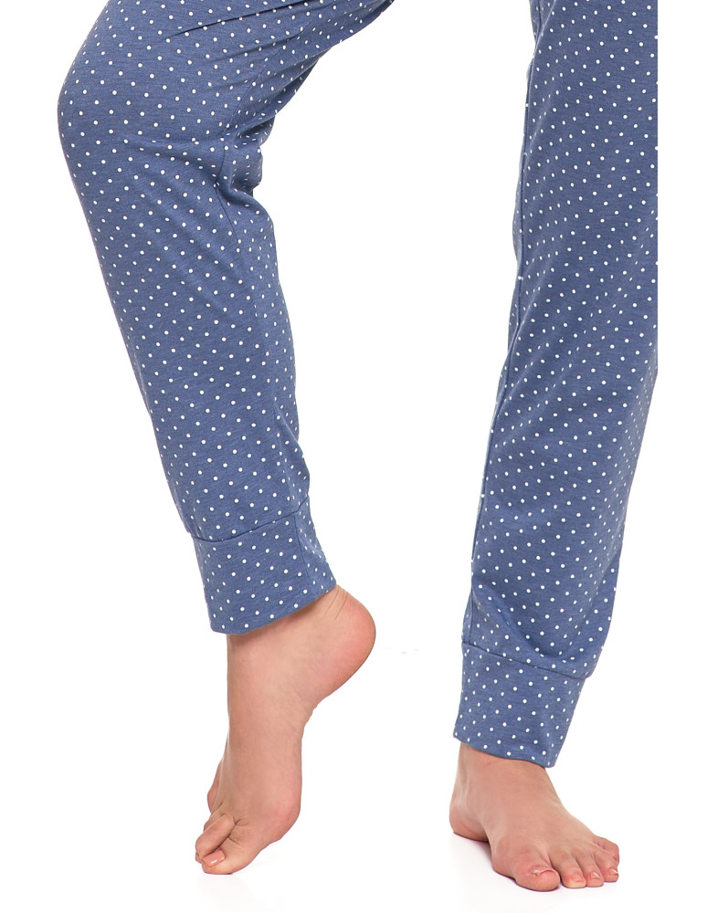 Długi rękaw - Damska piżama z długim rękawem i wiązaną bluzką JEANS - produkt moraj.pl 11