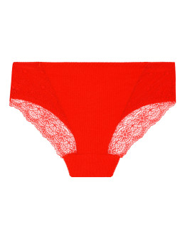 Damskie majtki figi bawełniane prążkowane z koronką 3-pak  - produkt 2