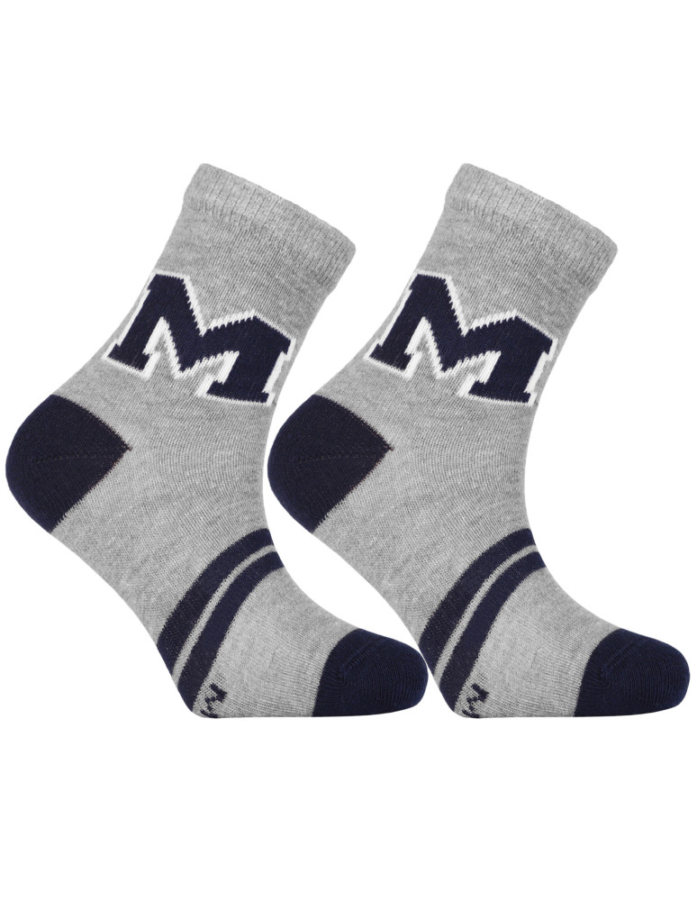 Za kostkę - Skarpetki chłopięce z motywem liter i pasków 3-pak WIELOKOLOROWY - produkt moraj.pl 5