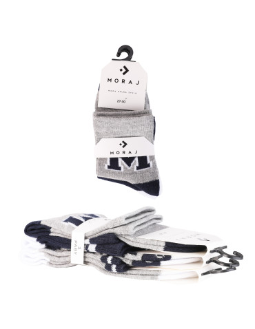 Za kostkę - Skarpetki chłopięce z motywem liter i pasków 3-pak WIELOKOLOROWY - produkt 6