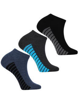 Męskie skarpety stopki ze wzorem pasków 3-pak