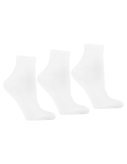 Damskie białe skarpetki za kostkę bawełniane basic 3-pak